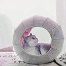 Foldable Cat Litter Box Breathable Kitten Pet Kennel Tunnel House (Pink)