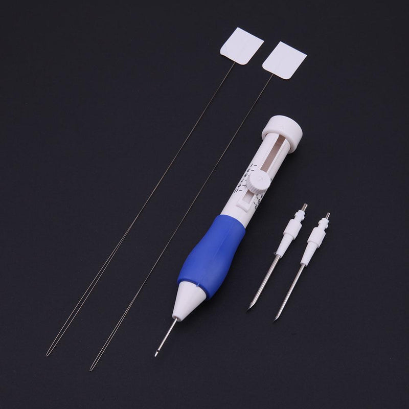 DIY Sewing Tools Embroidery Needle Set 3 Needles + 2 Threaders ABS Plastic Handwe