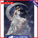 11CT Counted Full Cross Stitch Moon Angel DIY Embroidery Handmade Needlework Art