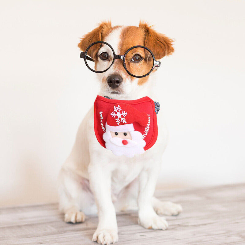 Warm Dog Winter Decorative Clothes Pet Hat Collar Bib Christmas Costume Cospa