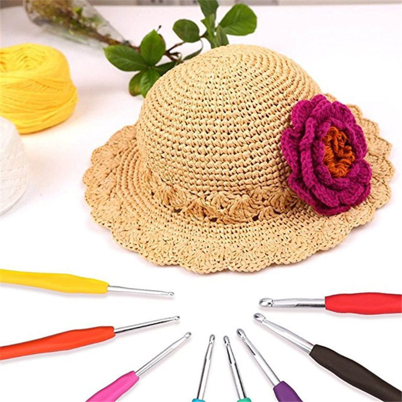 DIY Craft Tools Soft Grip Aluminum Weave Yarn Knitting Needles Crochet Hook