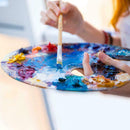 20*30cm Wooden Band With Oval Color Palette Art Painting Board Color Mixer K6D3