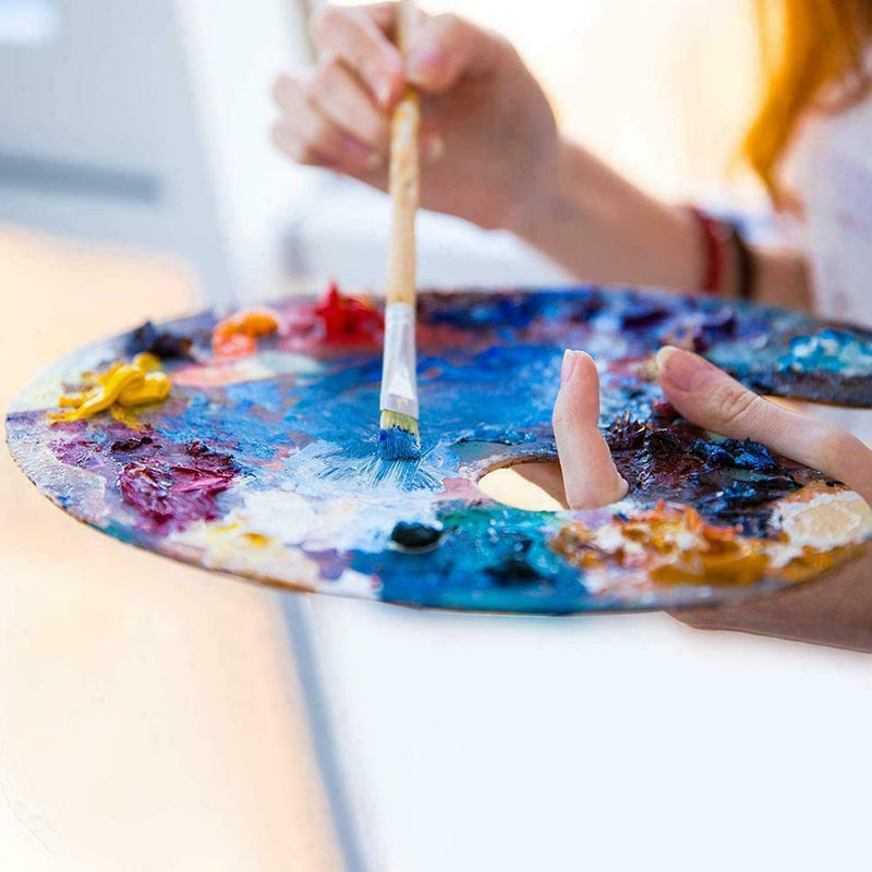 20*30cm Wooden Band With Oval Color Palette Art Painting Board Color Mixer K6D3