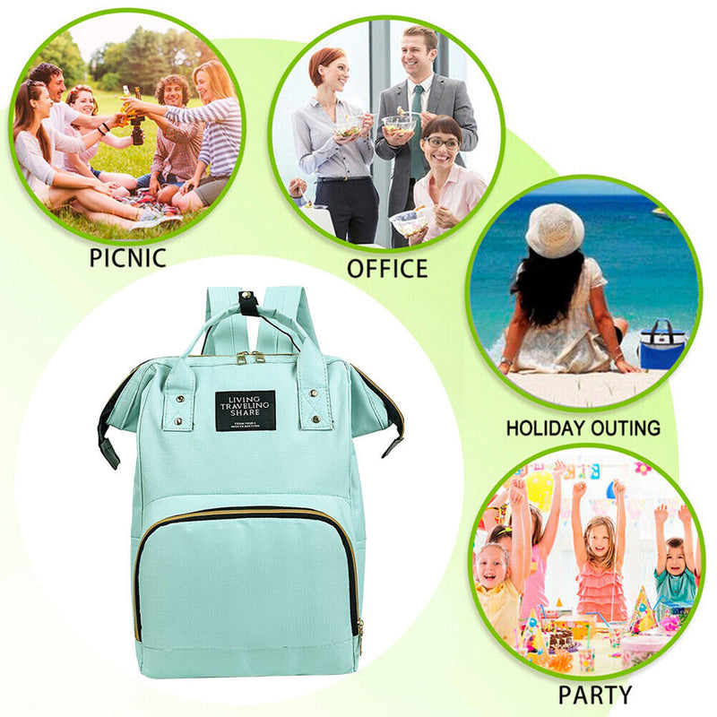 Mom Travel Rucksack Canvas Backpack Waterproof Portable Backpack (Green)