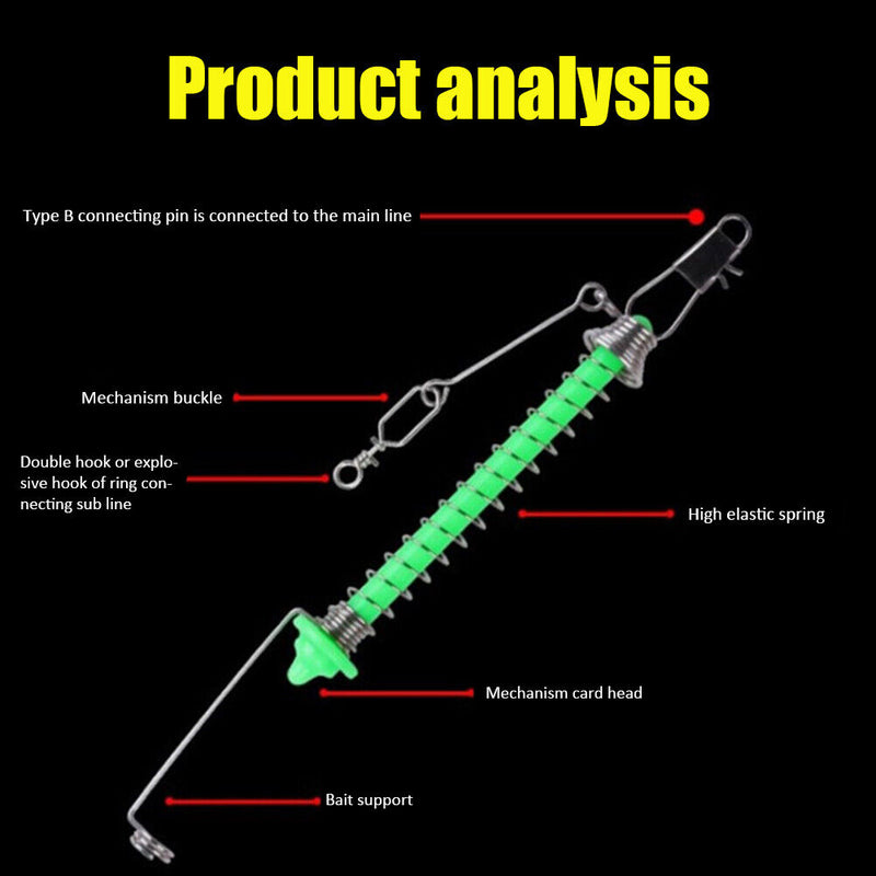 Fishing Hooks Automatic Spring Catch Ejection Jigging Head Fish Lure Tackles