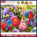 5D DIY Full Drill Round Shape Bird Flower Rhinestone Diamond Drawing Home D