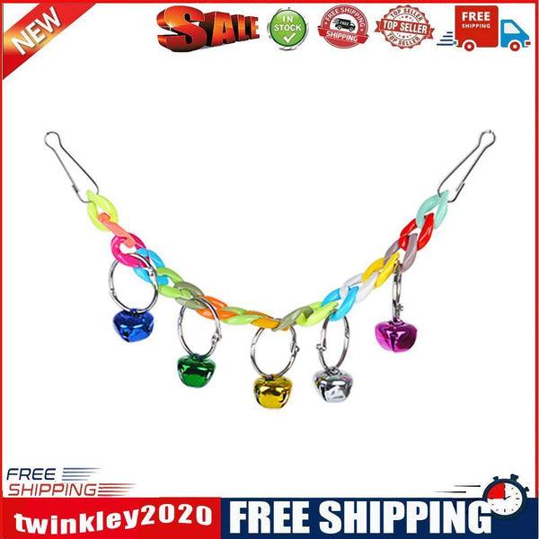 Small Parrot Bell Colorful Handmade Pet Jewelry Hanging Cage Bell Swing (C)