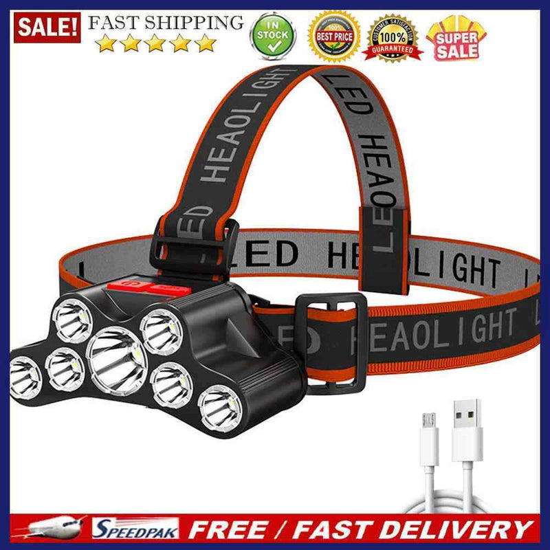 Portable Flashlight 800mAh Rechargeable LED Waterproof Camping Torch Head L