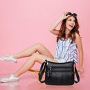 Fashion Solid Color Shoulder Messenger Bags Women PU Leather Crossbody Handbags