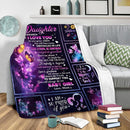Reversible Flannel To My Daughter Letter Butterfly Purple Sofa Blanket (L) Newly