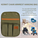 Wheelchair Armrest Accessories Side Bags & Portable Pouches (Army Green)