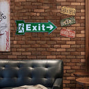 Wall Exit Metal Signs Retro Pub Bar Door Hanging Special Shape Arrow Iron Decor