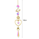 Crystal Star Hexagon Candlestick Pendant Prism Wind Chime Car Hanging Lamp Decor