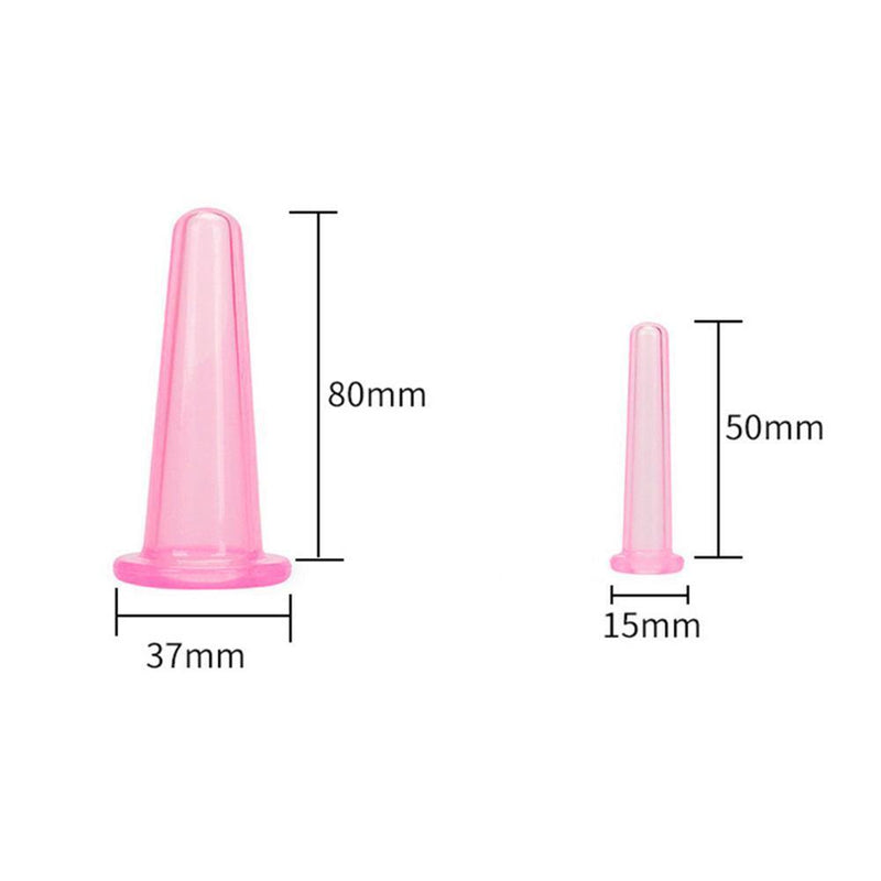 2pcs Silicone Cupping Suction Can Vacuum Face Leg Arm Massage Cup (Pink)