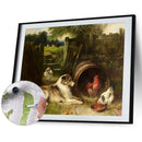 Dog Chicken Oil Paint By Numbers Kit DIY Acrylic Painting on Canvas (B1487)
