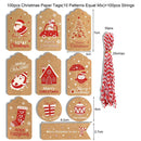 Santa Claus Kraft Paper Gift Wrapping Christmas Labels Hang Tags Kraft Tag