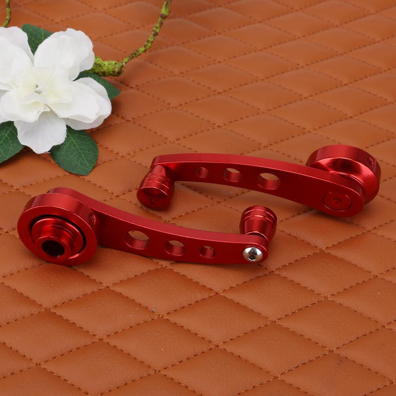 2pcs Aluminum Alloy Car Window Handle Winder Riser Replacement(Red) Newly