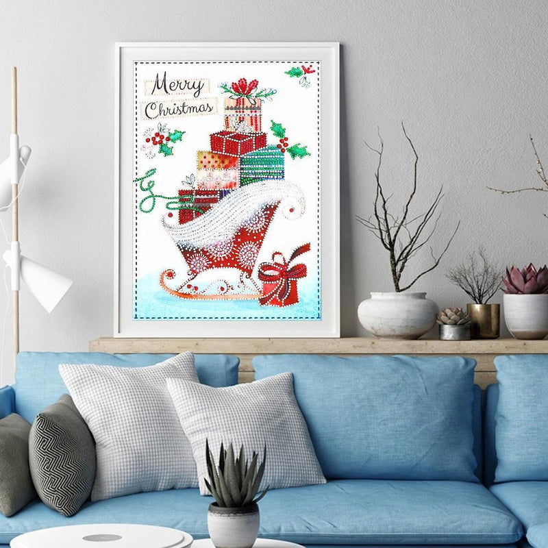 5D DIY Special Shaped Diamond Painting Sled Embroidery Kits Living Room Decor