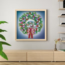 5D Diamond Painted Christmas wreath Partial Special Rhinestone Set
