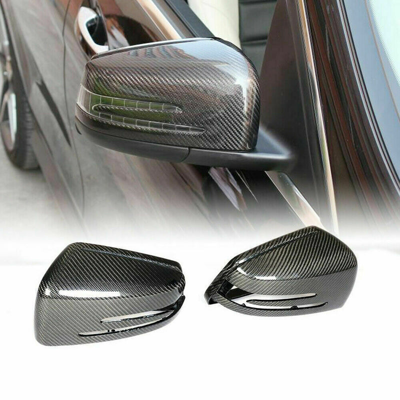 Carbon Fiber Side Mirror Cover Caps For Mercedes X204 W212 W176 W246 W204 C117