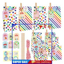 Easter Paper Bag 24 Sets Wrapped Treat Bag with Stickers Clips 10m Ropes