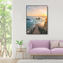 Painting By Numbers DIY Seaside Steps Canvas Oil Wall Art Picture Ornaments Kit
