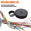 1m Durable Self Adhesive Cable Fastener Tape Wire Strap (Black 100x1cm)