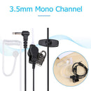 vanpower Transparent Acoustic Tube Earphone Stereo Headphones 3.5mm Mono Heads