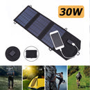 30W 5V USB Solar Panel Pack Portable Outdoor Foldable Charger with Carabine
