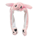 Cute Cartoon Plush Kid Rabbit Hat Moving Jumping up Bunny Ear Head Dress Bean
