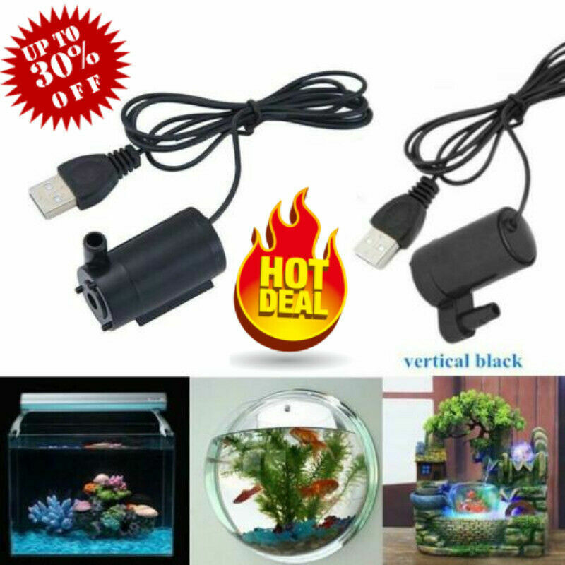 USB Small Water Mini Ultra Mute Submersible Pump 1 Pump Oxygen M~ 5V U3A9