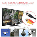 Aviation Head to RCA Male DC Male Extension Cable Adapter for Camera (B)