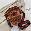 Ethnic Women Messenger Bag Woven Tassels Small Bucket Shoulder Handbags Totes