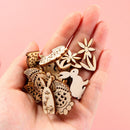 Wooden Eggs DIY Craft Easter Rabbit Wood Chips Easter Decorations Wood Slice