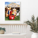 Dog Cat Doctor Drawing Frameless DIY Oil Paint by Numbers Canvas Home Decor