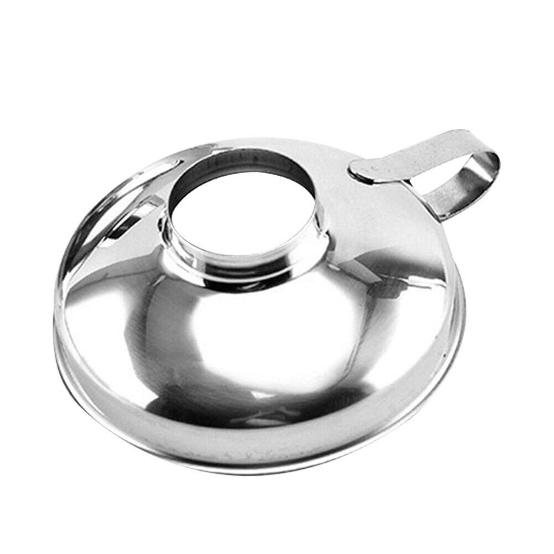 Wide Mouth Liquid Funnel Stainless Steel Canning Flask Hopper Filter (L)