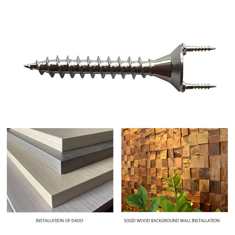 50pcs Double-headed Solid Wood Baseboard Seamless Nails + Wrench (35+7.5mm)