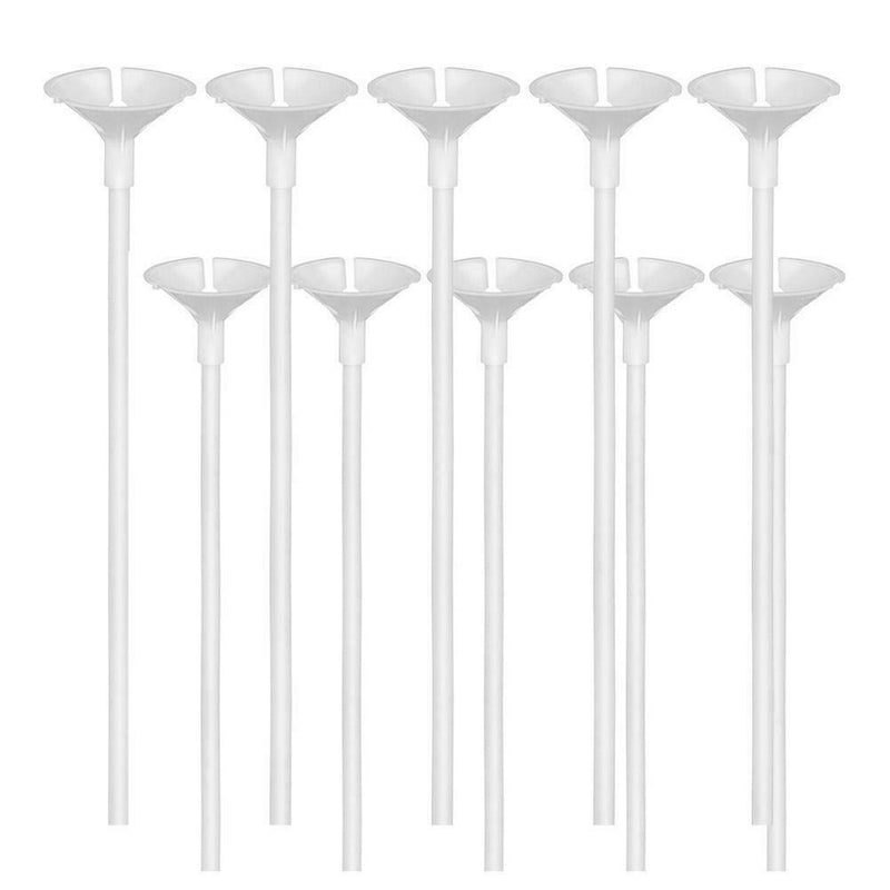 Long Balloon Sticks &Cups in Transparent Color Birthday Wedding Access DIY L7A9