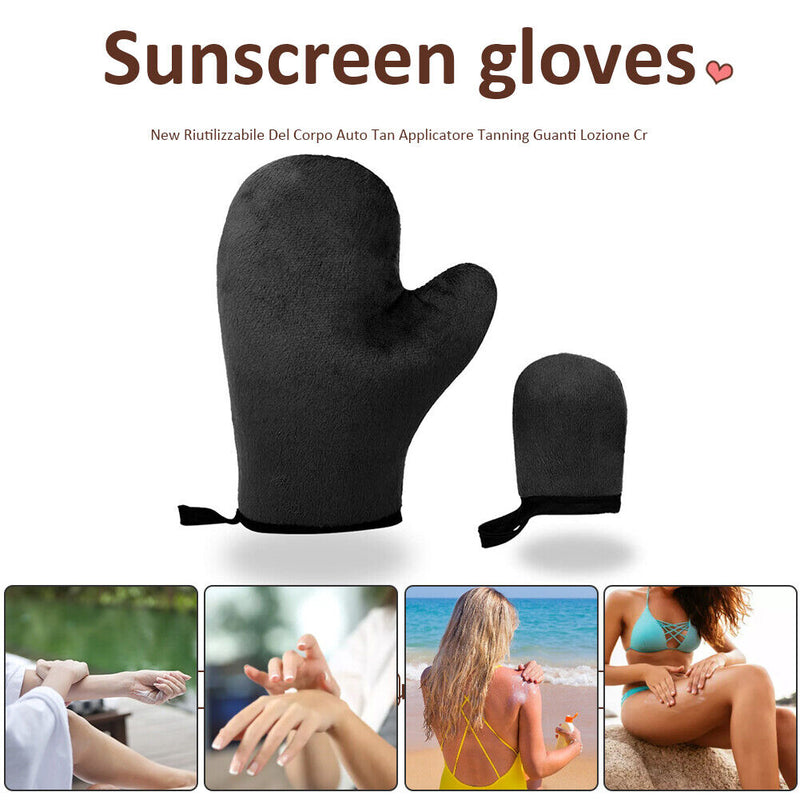 Body Self Oiling Applicator Tanning Flocking Gloves Cleaning Glove Care Tool