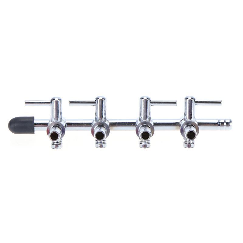 Air Flow Line Stainless Steel Control Valve Aquarium Pump Splitter(4-way) Newly
