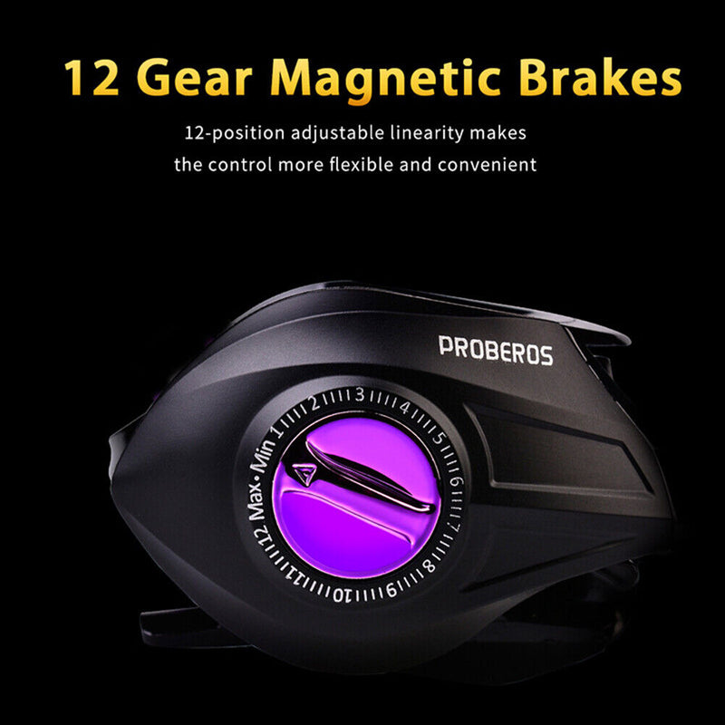 PROBEROS Baitcasting Reel 7.2/1 10kg Spool Max Drag 3+1BB Reel (CW10 Right)