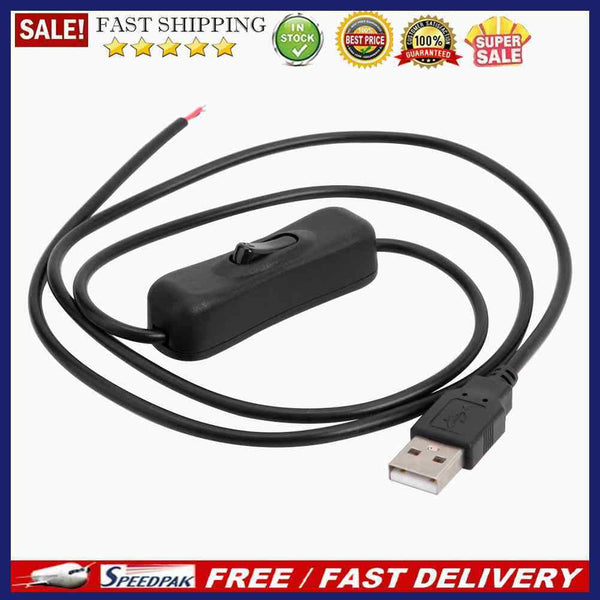 3ft USB Power Supply Cable 2 Wire USB 2.0 Male Cord Extension DIY with Switch