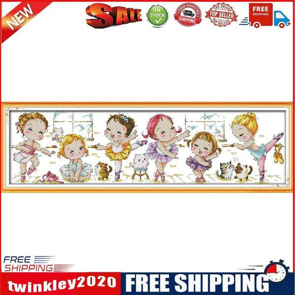 14CT Stamped Cartoon Embroidery Canvas Cross Stitch (K950 Ballet School)