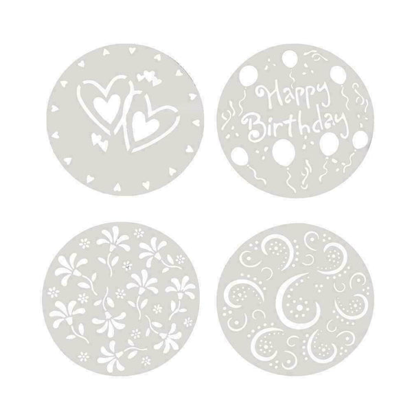 4 pcs/set DIY plastic stencil set cake decoration tools K0D5 V8Q3 F4S5