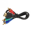 TV Flat Black Adapter VGA Cord HDMI Male To 3 RCA Video Audio AV Cable Adapter