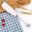 Electric Eggbeater Milk Drink Coffee Blender Egg Beater Stirrer (White)