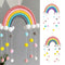 Woven PomPom Photo Prop Clouds Rainbow Tapestry Felt Ball Wall Hanging Decor