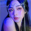Headdress Rhinestone Fringed Forehead Chain Crystal Long Tassel Headwear