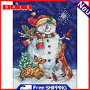 Midnight Snowman Full Cross Stitch 11CT Counted DIY Handmade Needlework Decor