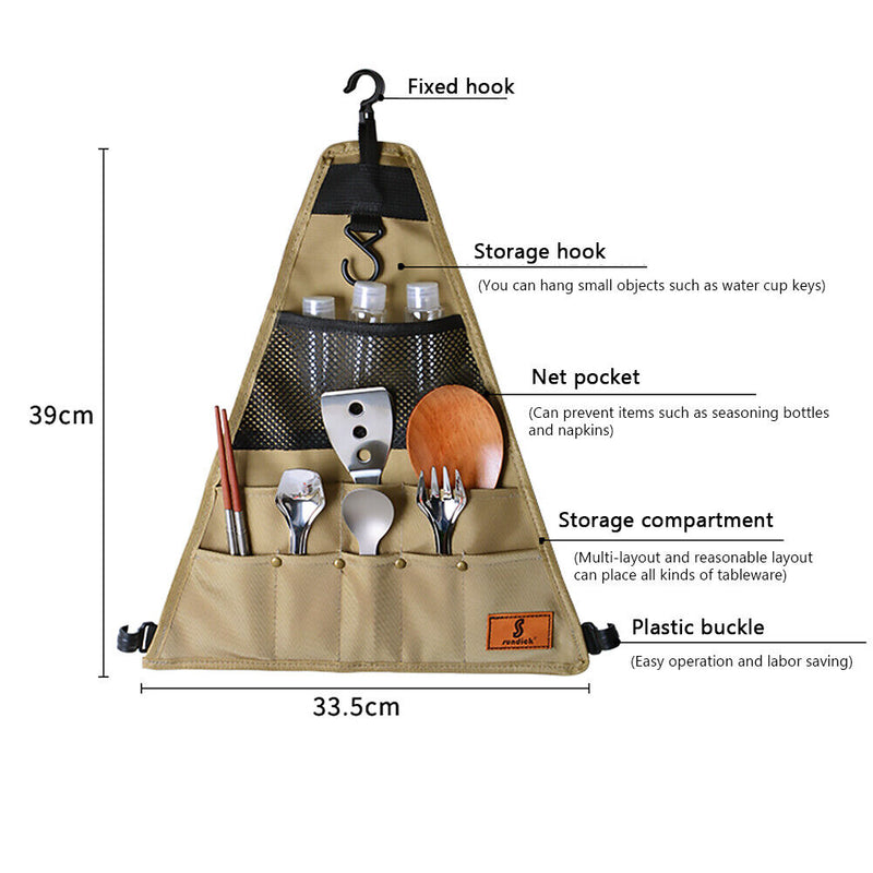 Waterproof 900D Oxford Fabric Camping Tableware Storage Bag (A Triangle) Newly